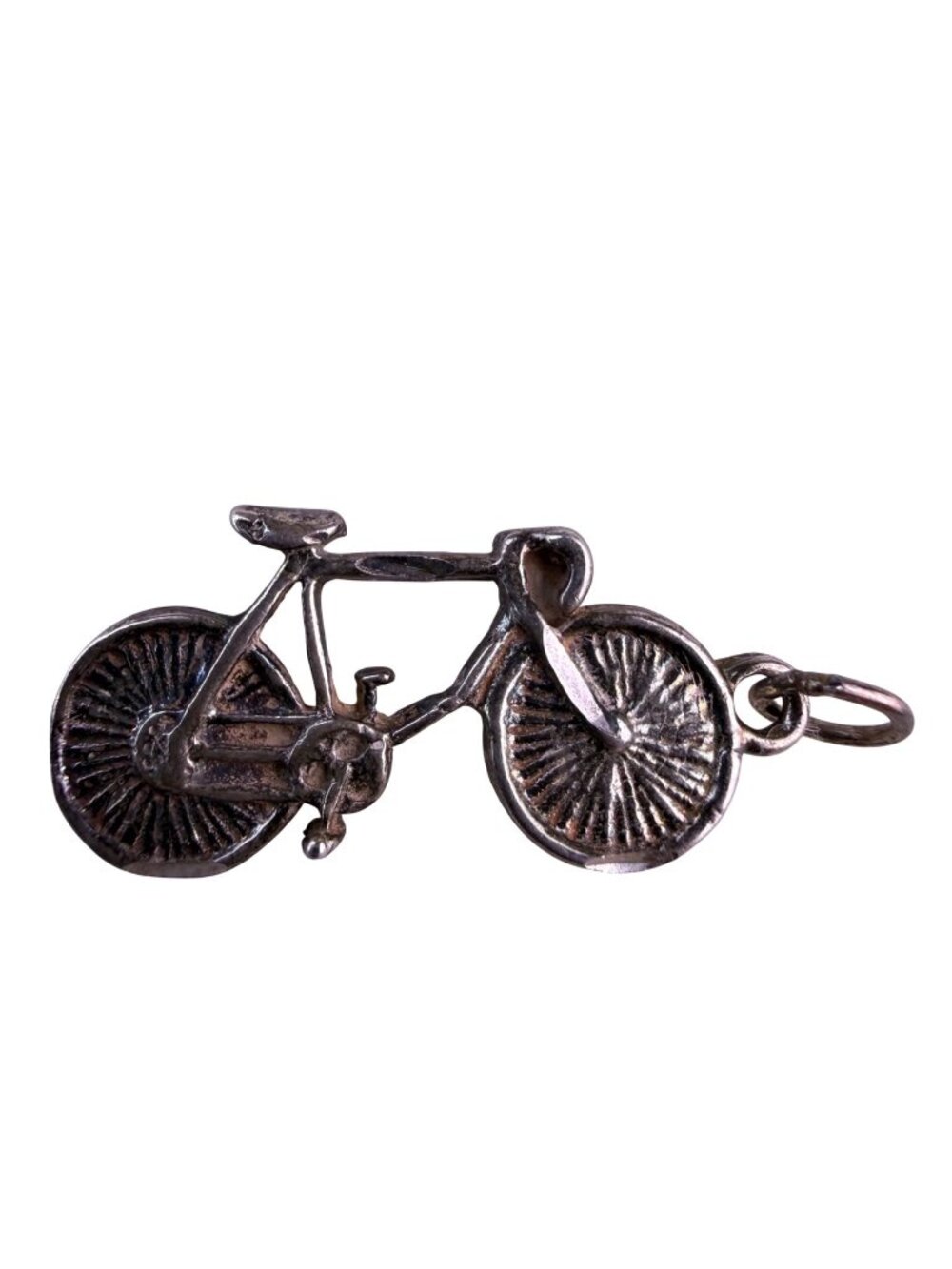 Vintage Sterling Silver Bicycle Charm With Movable Parts 925 Plata Pendant Detai
